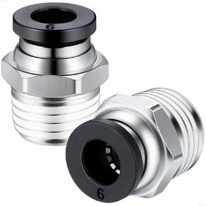Pneumatic Push to Connect Tube Fitting, Male Straight 6mm Tube OD x 1/8"NPT Thread Air Line Fittings PC6-N1 (Pack of 5)