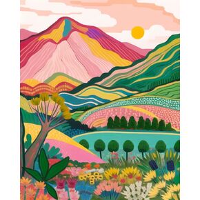 Rebotipy Paint by Number for Adults Atrani Lemons - Amalfi Coast Adults Paint by Number Kits on Canvas Digital Acrylic Paint by Numbers Kits Oil Painting by Numbers for Canvas Art 16x20 Inch