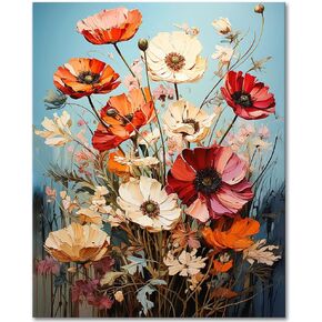 TUMOVO Paint by Numbers for Adults DIY Paint by Number Kits on Canvas Abstract Painting by Numbers A Cat with Butterflies Art Crafts for Home Wall Decorations, 16"x20"(Frameless)