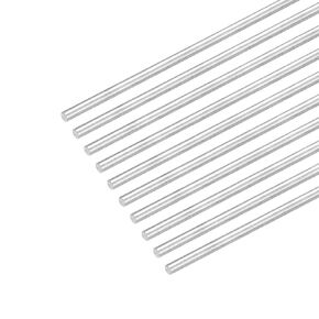 MECCANIXITY 304 Stainless Steel Round Rods, 4mm x 350mm Solid Shaft Rods for DIY Craft Model Car Helicopter Airplane, Pack of 10