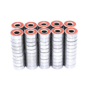 100pcs Low Noise Motor Dedicated 608RS Skateboard Bearing Fingertip Gyro Special Bearing(Red)