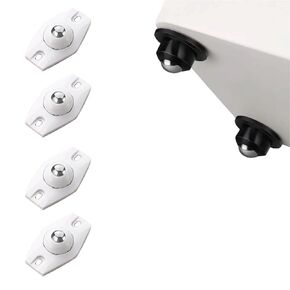 4 PCS Black Mini Self Adhesive Caster Wheels - Sliding Universal Stick Small Adhesive Wheels - for Coffee Table-Coffee Maker-Luggage-Furniture（ with 4 Stainless Steel Rolling Balls）