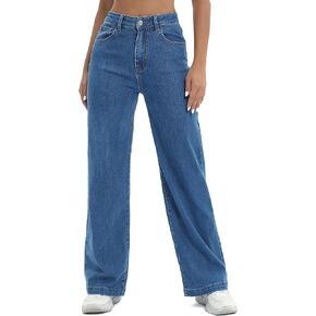 Women Jeans High Waist Trendy Tummy Casual Control Jeans Y2k Boyfriends Wide Leg Jeans for Women