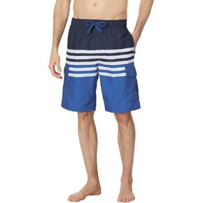 U.S. POLO ASSN. Stripe Color-Block Cargo Swim Shorts