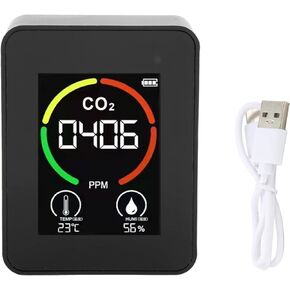 TVOC Tester USB Charging Indoor CO2 Detector Air Quality Monitor Tester Thermometer Hygrometer for Home for Carbon Dioxide Temperature and Relative Humidity