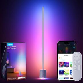 Govee Floor Lamp Pro, RGBIC LED Lamp with Bluetooth Speaker and White Noise, 2100 Lumens Standing Lamp, Works with Alexa, 16 Million Colors, Music Sync, Floor Lamp for Bedroom, Living Room, Black