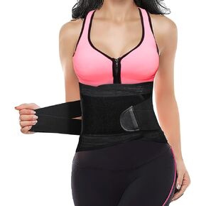 AMIR Waist Trainer Belt for Women - Waist Trimmer - Workout Fitness Back Support Belts - Slimming Body Shaper Belt Black in Saudi Arabia