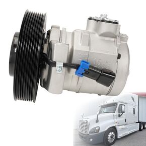 Air Conditioner Compressor with Clutch 2265771000 AC A/C Compressor 12V Compatible with Freightliner Cascadia 2011 2012 2013 2014 2015 2016 2017 2018 2019 Replace 22-65771-000