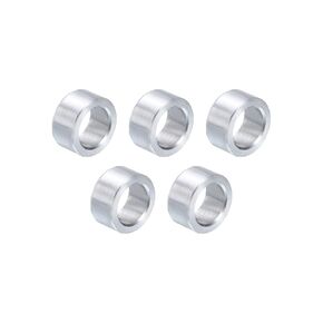 uxcell 5pcs Aluminum Spacer 1/4" Bore x 3/8" OD x 3/16" Length Screw Standoff Bushing Plain Finish Round Metal Spacer for 1/4 ID Screws Bolts and Rods