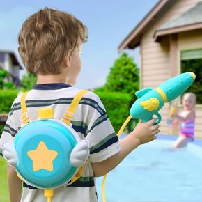Backpack Water Gun,Water Shooter Blaster for Kids with Large Capacity Tank and Adjustable Shoulder Strap,30ft Range,Squirt Water Guns Toy for Kids for Summer Outdoor Pool Beach Holiday
