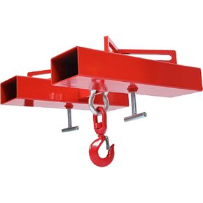 KUAFU Universal Forklift Lifting Hook 6600 LBS Capacity Forklift Lifting Hoist with Swivel Hook and 2 T-Screws (Red, Steel, Powder Coated)
