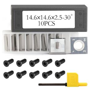 14.6x14.6x2.5mm-30° Square Tungsten Carbide Turnover Cutter Inserts Knives Blades for Woodworking Spiral Helical Planer Head Also Compatible to Grizzly Insert Reference # H2880