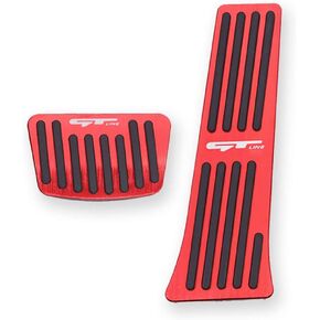 LEXLEY 2PCS Anti-Slip Aluminum Brake Gas Pedal Pads,Auto No Drilling Accelerator Pedal Covers For KIA K5 2020 2021 2022 2023 2024-RED