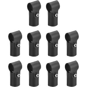 uxcell Structural Pipe Connector Joint Pipe Clamps 180 Degree 2 Way, 20 Set Stainless Steel Corner Fitting End Rails Clamp Fit OD 1 inch (25mm) Tube, Silver
