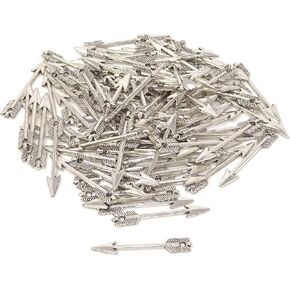 Honbay 100PCS 1.2inch Antique Silver Alloy Arrow Charms Pendant for Jewelry Making or DIY Crafts