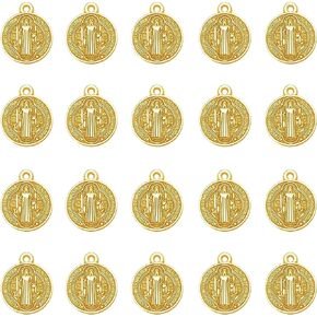 60 قطعة سبائك سانت بنديكت ميدالية Charms قلادة DIY بها بنفسك حبات المسبحة قلادة سوار صنع المجوهرات الكاثوليكية هدية للرجال النساء