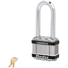 Master Lock Magnum Padlock - 2" W x 2-1/2"L Shackle, Eight (8) Keyed Alike Locks M5NKALJSTS-8 w/BumpStop Technology