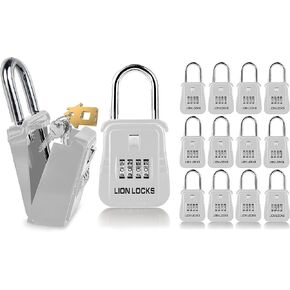 1500 Key Lock Box with Code, Lockbox for Keys Outdoor, Realtor Lock Box for Short-Term Rentals, Holds 5 Keys (12 Pack, Pink)