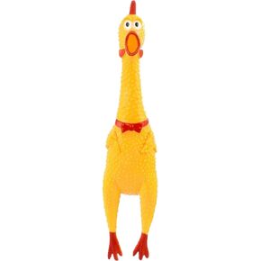 Large Screaming Rubber Chicken, 12 Inch Squawking Chicken (1-Pack)