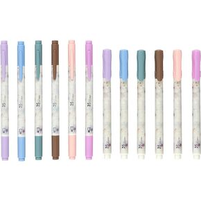 Erin Condren Dual-Tip Highlighters 6-pack, Bold Blooms, Dual-Tip Highlighter Ink, Perfect for Decorating, Color-Coding, and Highlighting