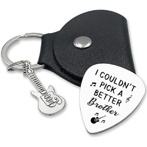 I Couldn't Pick A Better Brother,Stainless Steel Engraving Guitar Pick accessories Gift for Friend Musician Guitar Player Birthday Christmas Thanksgiving Graduation Adult Gifts(Brother)