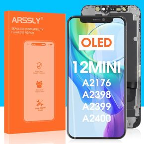 OLED for iPhone 12 Mini Screen Replacement 12mini LCD Display Digitizer Touch Screen Full Assembly Replacement Repair Kits for A2176,A2398,A2400,A2399