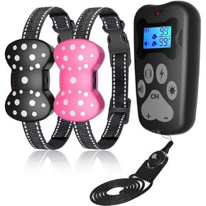 PetnaisDog Training Collar, 3000FT -Training Collar with Remote Control, Shock Absorber Collar for Dogs, Suitable for 5-100lbs Small,Medium, Large, Dog Collar, bark Collar,Rechargeable Collar,(Pink)