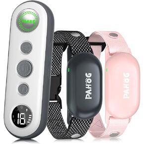 Dog Shock Collar for 2 Dogs (8-120lbs), IPX7 Waterproof Rechargeable Training Collars for Large Medium Small Dogs with 1000FT Remote Range, Beep Vibration Shock - Grey
