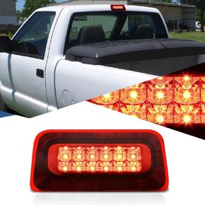 مصباح إضاءة الفرامل الخلفية LED ذو الصف المزدوج من Auto Dynasty باللون الأحمر الثالث متوافق مع Chevy S10 GMC Sonoma Standard Cab 94-03