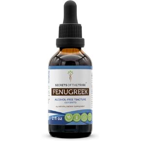 Secrets of the Tribe Fenugreek Tincture Alcohol-Free Liquid Extract, Fenugreek (Trigonella foenum-graecum) Dried Fruit (2 FL OZ)