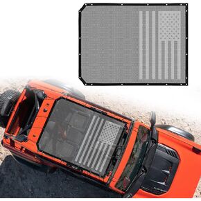 Shade Mesh for Ford Bronco 4 Door top, American Flag Sunscreen Insulation Mesh, UV Protection, Fits Ford Bronco Accessories 2021 2022 (Black) in Saudi Arabia