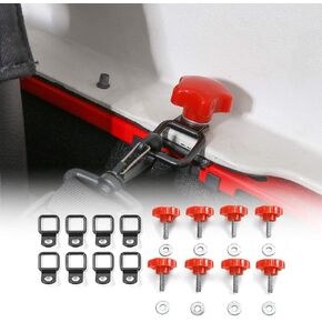 CheroCar Hard Top Quick Removal Fastener Thumb Roof Screws Bolts Tie Down Anchor with Nut Kit for Jeep Wrangler Parts Sports Sahara Rubicon X & Unlimited YJ TJ LJ JK JL 2/4Door 1987-2020