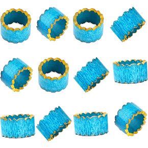 Napkin Rings Set of 12 - Epoxy Napkin Rings Napkin Ring Holder Table Decoration Handmade Napkin Ring Farmhouse Napkin Ring Napkin Rings Bulk for Dinning Table - Arctic Blue