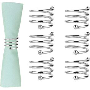 6 قطع من حلقات المناديل الفضية، حامل حلقات مناديل معدنية مستديرة، أبازيم لتزيين حفلات الطاولة وحفلات الزفاف وحفلات العشاء والتجمعات العائلية على ضوء الشموع والذكرى السنوية للعشاء in Kuwait