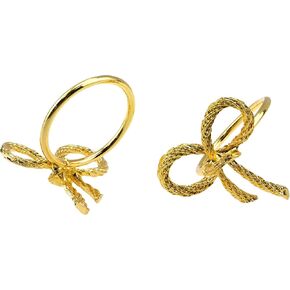 Napkin Rings,Metal Bow Tie Napkin Rings,Pack of 4,Gold Color in Kuwait