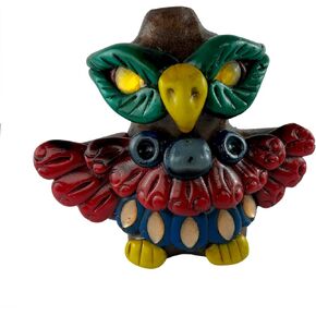 Authentic Aztec Owl Whistle Made in Mexico Special For Outdoors Activities, Halloween & More 100 DB- Silbato Buho Azteca Hecho En Mexico. (Assorted Colors) (Small Owl)