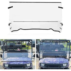 HECASA Front Clear Folding Windshield Compatible with 2001-2008 Polaris Ranger 500 2x4 4x4 6x6 / 2007 Ranger 700 4x4 / 2009 Crew 700 / 2005-2007 XP 700 Flip Windscreen Replacement for TUCK100-0013