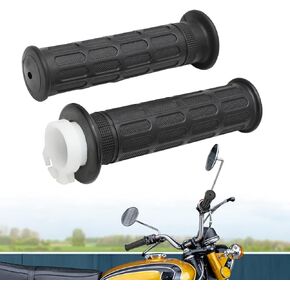 7/8" Handlebar Twist Grip Throttle Sleeve Tube for Honda CB350 CB 360 450 500 550 650 750 GL1000, Alpha Rider 22mm Non-Slip-Rubber Handle Grip Included Push Pull Throttle Tube Replaces 53141-300-010
