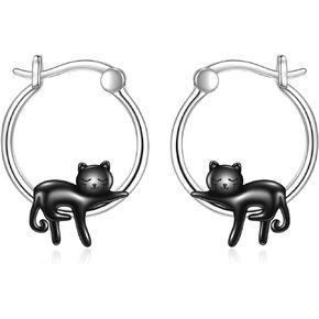 Animal Earrings Sterling Silver Cute Small Animal Hoop Earrings Jewelry Gifts for Women Girls