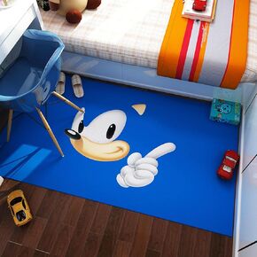 Kid's Room Non-Slip Rug, Anime Blue Rug, Cartoon Rug, Bedroom Bathroom Rug, Kids Gift for Boys, Girls, Children and Babies(47 in × 31.5 in)