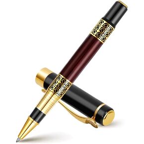 Luxury Ballpoint Pens,Metal Fountain Pen Set,Exquisite Designs with Extra 2 Black Ink Refills line,Roller Ball Pen Gift Set for Signature Executive Business Office Supplies Men&Women(Red).