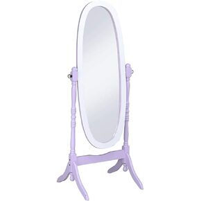 ORE International N4001-PURP/WH Oval Cheval Standing Mirror, Purple/White, 59.25 x 23 x 21