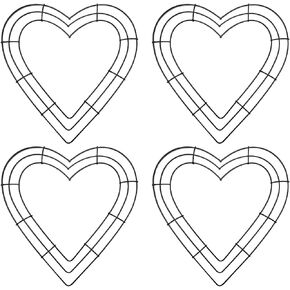 4 Pcs Wire Wreath Frame Rings 8 inch Metal Wreath Form for Crafts Floral for Wedding Party Birthday Decoration, Black Circle