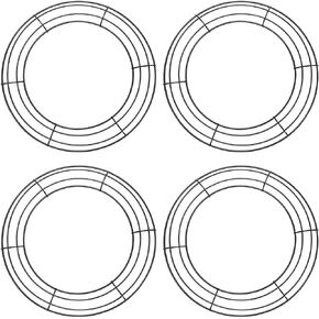 4 Pcs Wire Wreath Frame Rings 8 inch Metal Wreath Form for Crafts Floral for Wedding Party Birthday Decoration, Black Circle