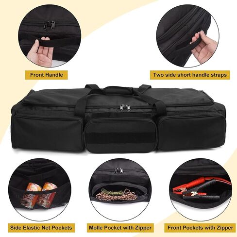 حقيبة تخزين تحت المقعد، لكابينة SuperCrew، كابينة الطاقم، منظم تخزين تحت المقعد F150، ملحقات حقيبة تخزين الشاحنة 1500، قاعدة صلبة، لشاحنات Ford Chevy Silverado كاملة الحجم in Kuwait