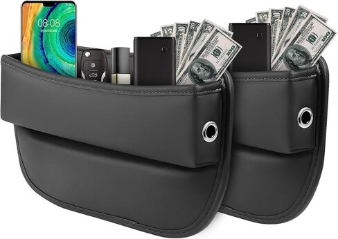 حشو فجوات مقعد السيارة، منظم وحدة التحكم المركزية للسيارة، فتحة تخزين مقعد السيارة، صندوق تخزين مقعد السيارة من جلد البولي يوريثان لملحقات BMW Audi Tesla-2P in Kuwait