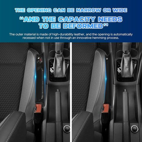 حشو فجوات مقعد السيارة، منظم وحدة التحكم المركزية للسيارة، فتحة تخزين مقعد السيارة، صندوق تخزين مقعد السيارة من جلد البولي يوريثان لملحقات BMW Audi Tesla-2P in Kuwait