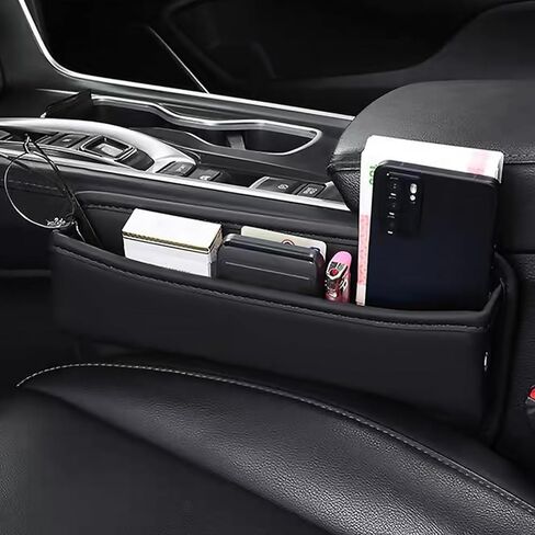 حشو فجوات مقعد السيارة، منظم وحدة التحكم المركزية للسيارة، فتحة تخزين مقعد السيارة، صندوق تخزين مقعد السيارة من جلد البولي يوريثان لملحقات BMW Audi Tesla-2P in Kuwait