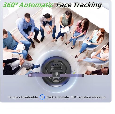 【2 Lights】 360°Rotation Face Auto Tracking Tripod 4''-7'' Phone Holder with Remote Selfie Stick,No App,Gesture Control, for Vlog,Tiktok, Compatible with iPhone Android. FA-CE 2(Light) in Kuwait