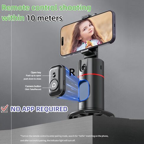 【2 Lights】 360°Rotation Face Auto Tracking Tripod 4''-7'' Phone Holder with Remote Selfie Stick,No App,Gesture Control, for Vlog,Tiktok, Compatible with iPhone Android. FA-CE 2(Light) in Kuwait